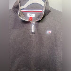 Tommy Hilfiger Black Cropped Quarter-Zip Sweatshirt